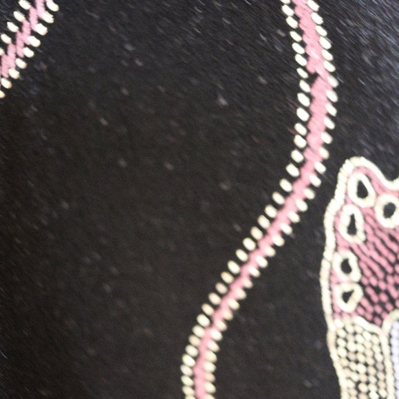 Vintage Jaipur Velour Metallic Butterfly Sparkle Long line Tunic Top LG - Picture 7 of 10